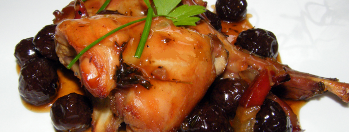 Conejo con cerezas y vinagre forum cabernet